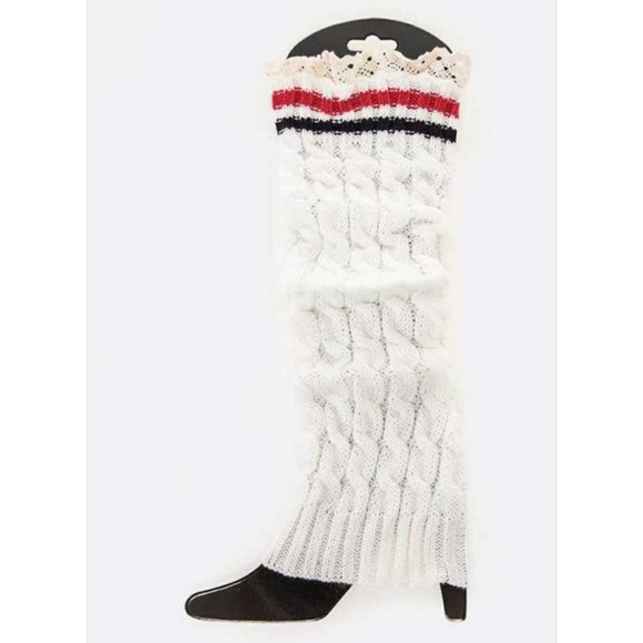 NWT Lace Trim Leg Warmers | White - Picture 2 of 4